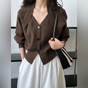 Commense Chocolate Brown Women's Cardigan